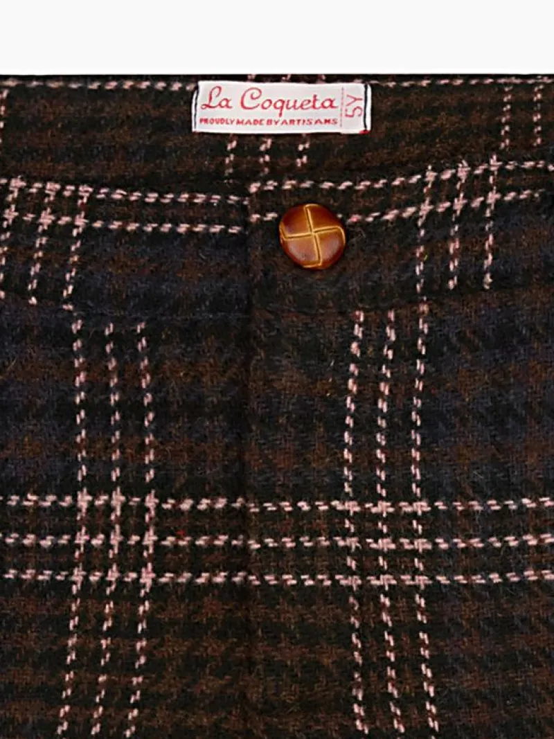 La Coqueta Pants, Jeans & Shorts^Beige Check Lucas Boy Shorts