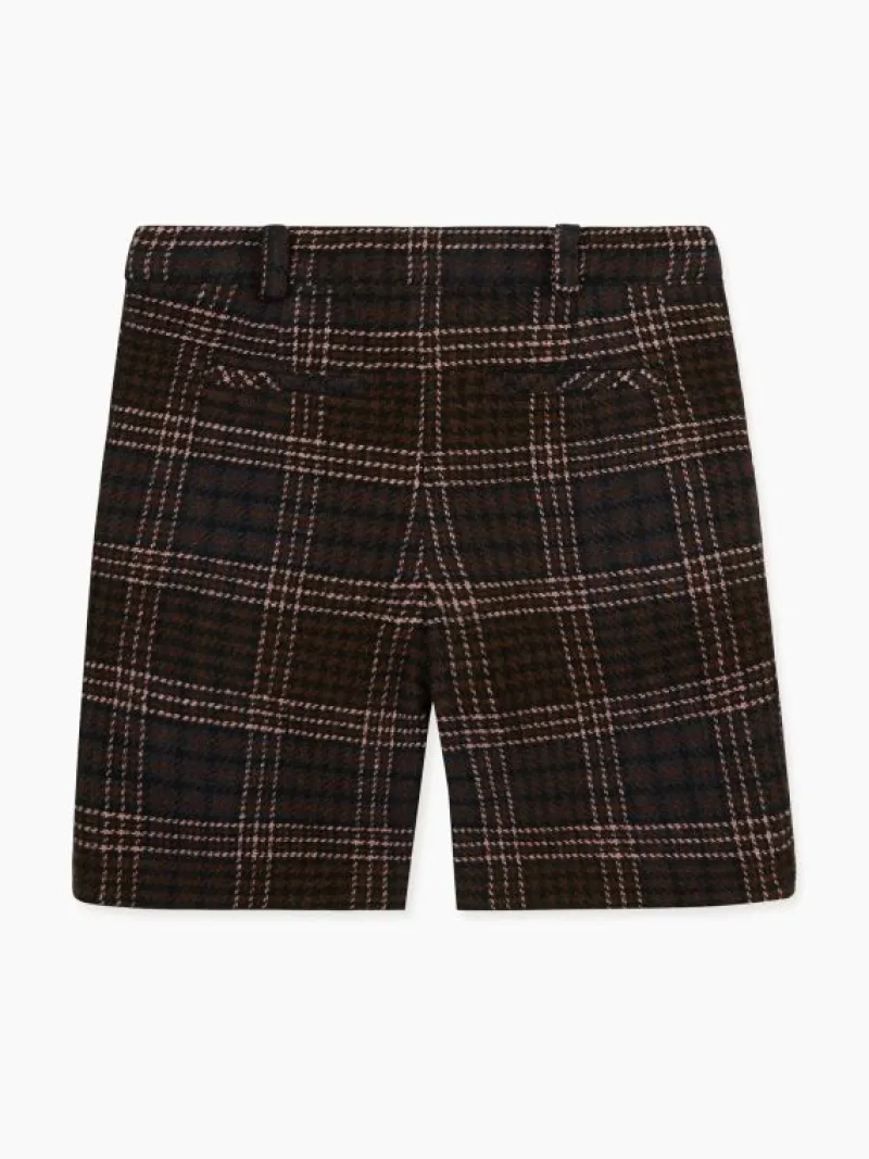 La Coqueta Pants, Jeans & Shorts^Beige Check Lucas Boy Shorts