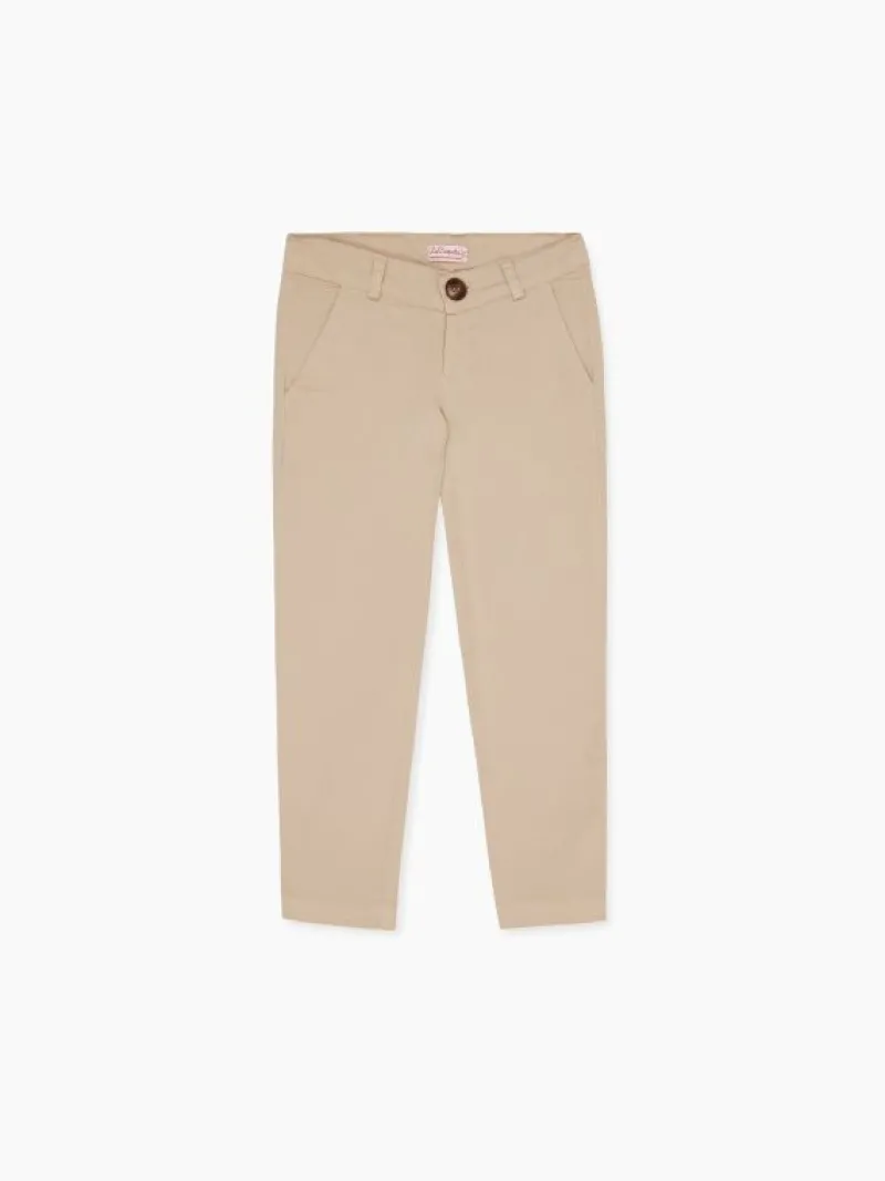 La Coqueta Pants, Jeans & Shorts^Beige Elio Boy Chinos