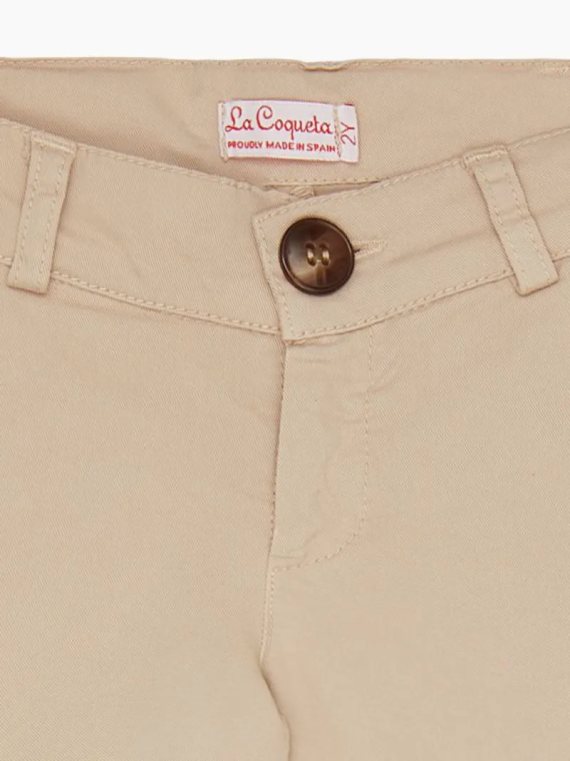 La Coqueta Pants, Jeans & Shorts^Beige Elio Boy Chinos