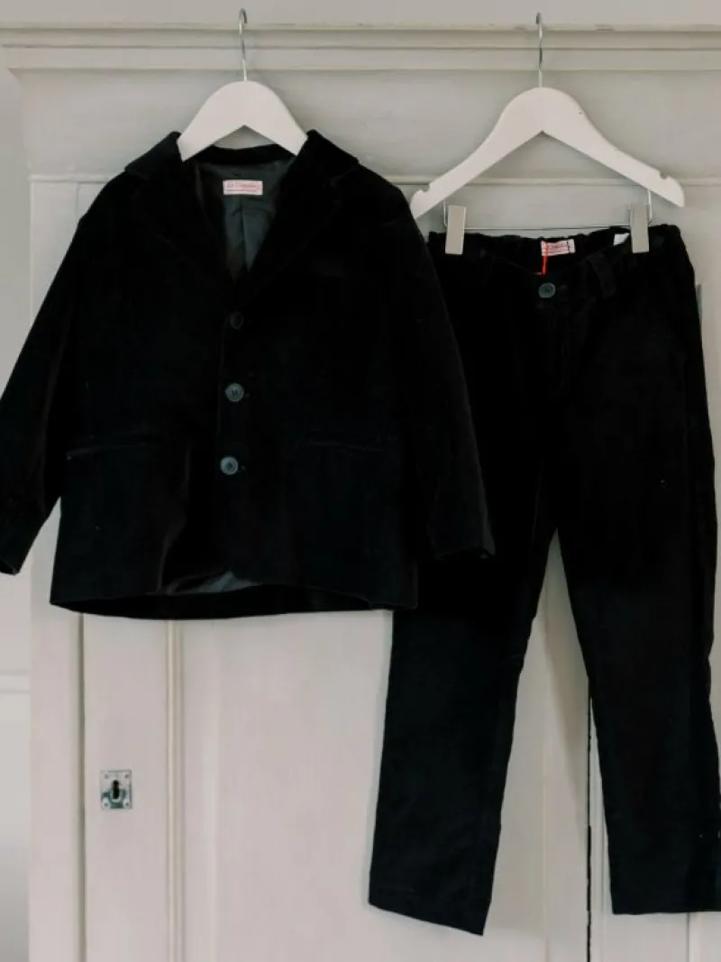 La Coqueta Pants, Jeans & Shorts^Black Elio Velvet Boy Pants