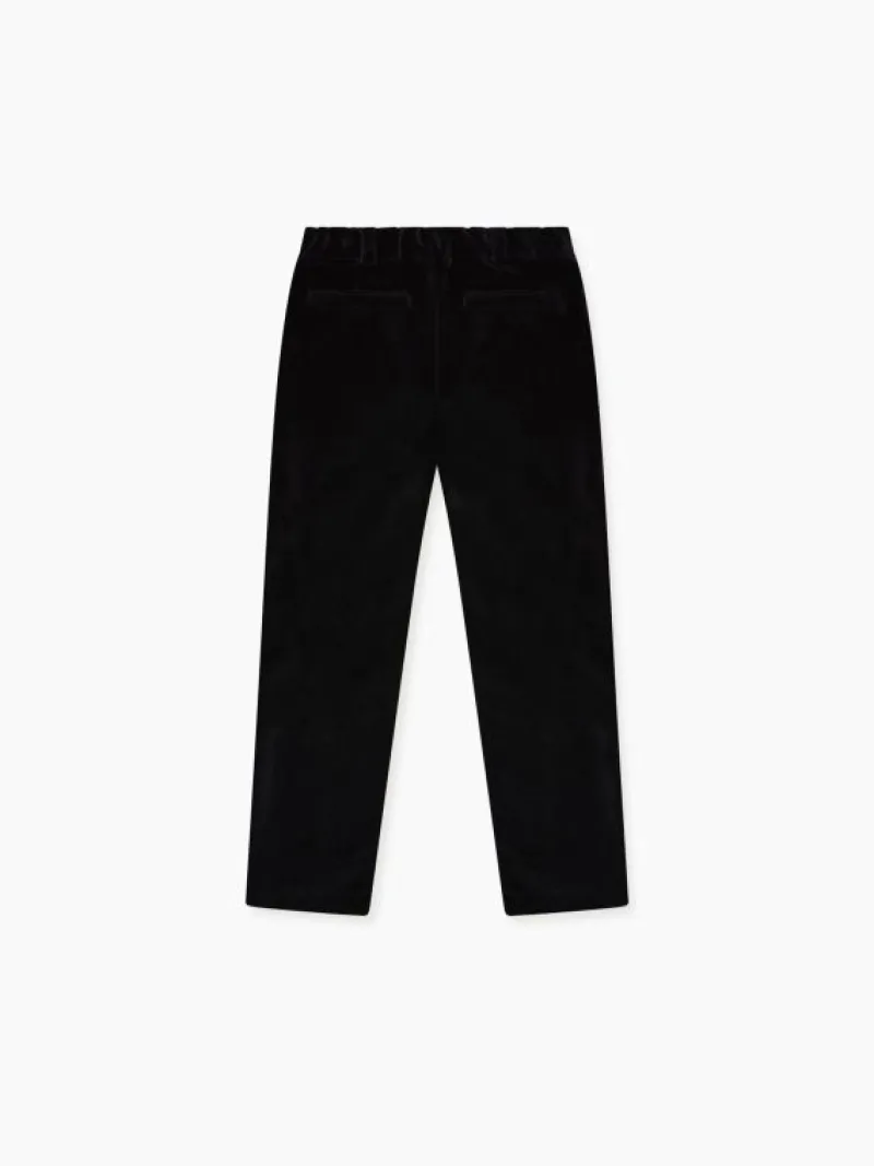 La Coqueta Pants, Jeans & Shorts^Black Elio Velvet Boy Pants