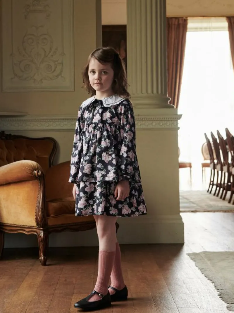 La Coqueta Dresses^Black Floral Andrea Girl Dress
