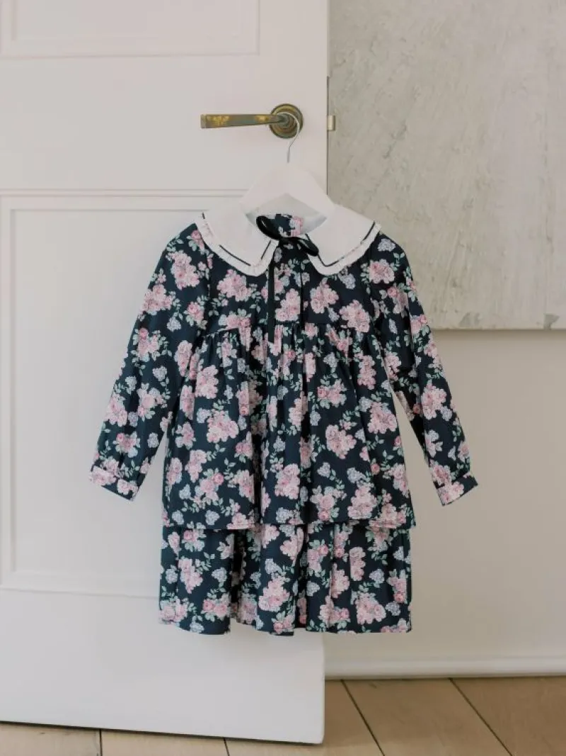 La Coqueta Dresses^Black Floral Andrea Girl Dress