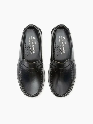 La Coqueta Boys Shoes/Boys Shoes | Boys School Shoes^Black Leather Castellanos Loafer Shoes
