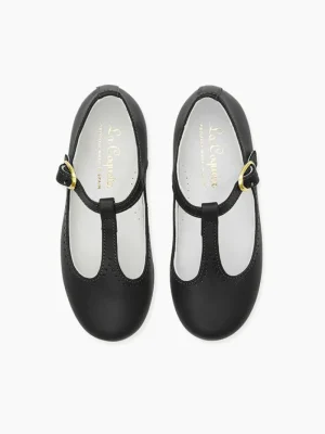 La Coqueta First Walker Shoes | Baby & Toddler Shoes/First Walker Shoes^Black Leather Girl T-Bar Shoes