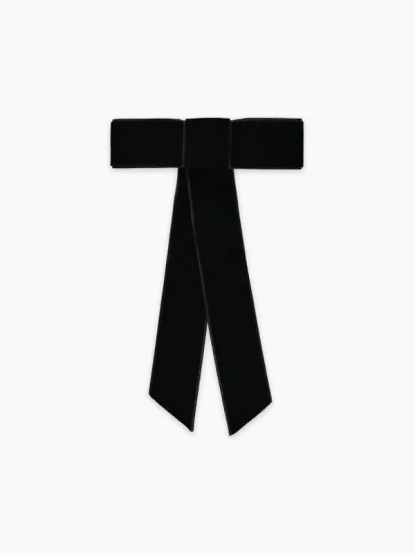 La Coqueta View All | Hair Accessories^Black Velvet Big Ribbon Girl Bow