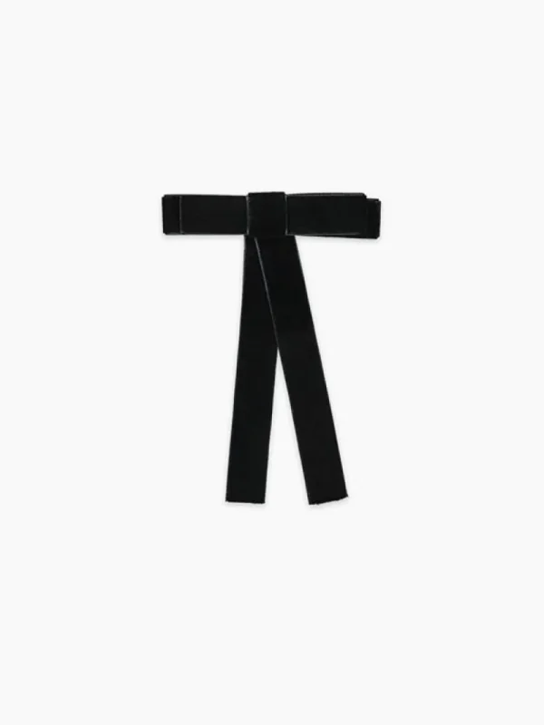 La Coqueta View All | Hair Accessories^Black Velvet Ribbon Girl Bow