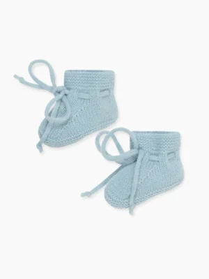 La Coqueta Baby Boots | Baby & Toddler Shoes/Baby Boots^Blue Evita Cashmere Baby Booties