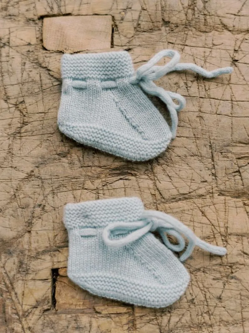 La Coqueta Baby Boots | Baby & Toddler Shoes/Baby Boots^Blue Evita Cashmere Baby Booties