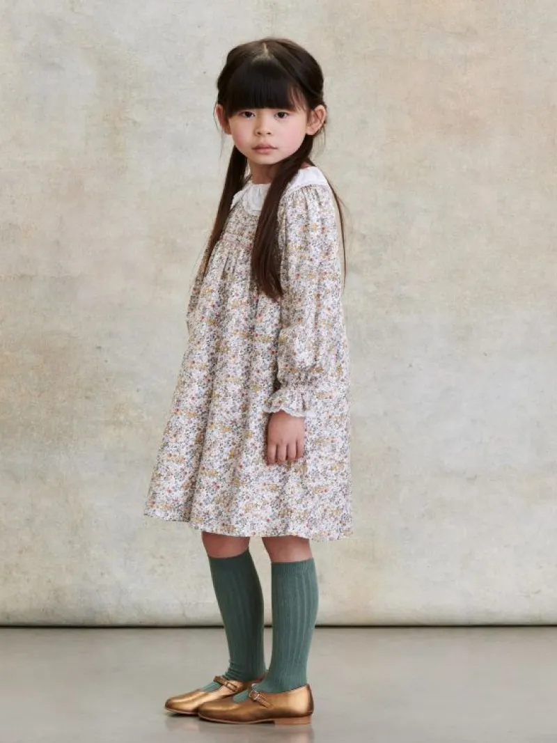 La Coqueta Dresses^Blue Floral Alessandra Girl Smock Dress