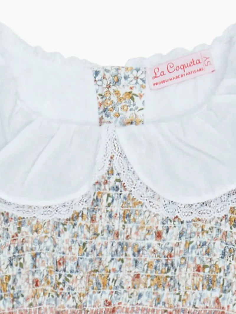 La Coqueta Dresses^Blue Floral Alessandra Girl Smock Dress