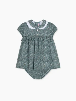 La Coqueta View All | Dresses & Sets^Blue Floral Ines Baby Girl Set