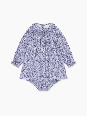 La Coqueta View All | Dresses & Sets^Blue Floral Palma Baby Girl Hand-Smocked Set