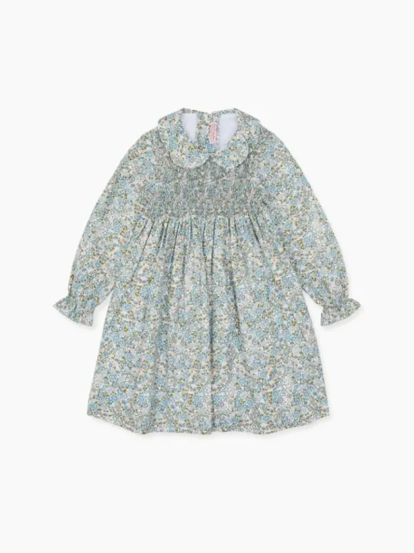 La Coqueta Dresses^Blue Floral Valia Girl Smock Dress