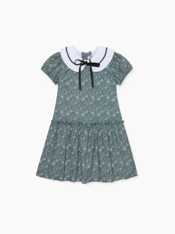 La Coqueta Dresses^Blue Floral Xana Girl Drop Waist Dress