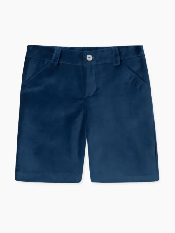 La Coqueta Pants, Jeans & Shorts^Blue Lucas Velvet Boy Shorts