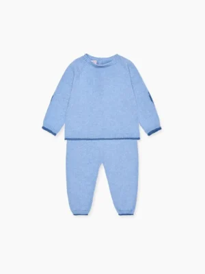 La Coqueta View All | Knitted Clothes & Accessories^Blue Mirlo Cotton Baby Knitted Set