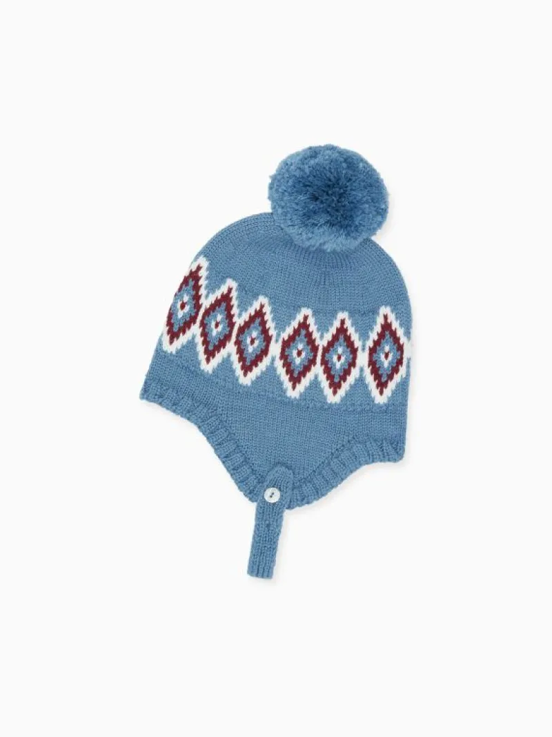 La Coqueta Accessories | Knitted Clothes & Accessories^Blue Renta Fair Isle Merino Baby Bonnet
