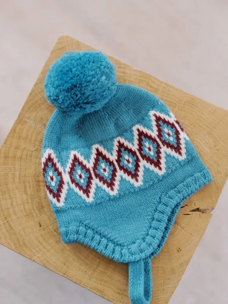 La Coqueta Accessories | Knitted Clothes & Accessories^Blue Renta Fair Isle Merino Baby Bonnet