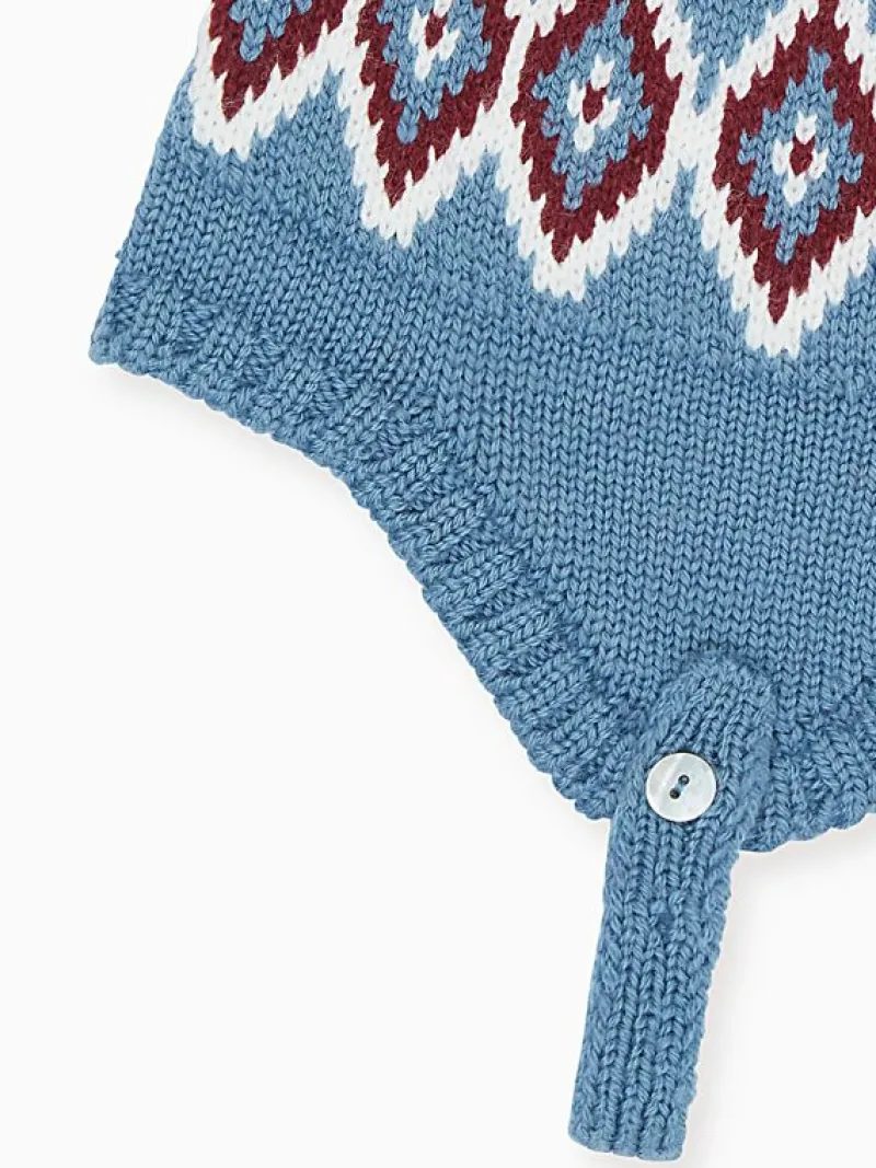 La Coqueta Accessories | Knitted Clothes & Accessories^Blue Renta Fair Isle Merino Baby Bonnet