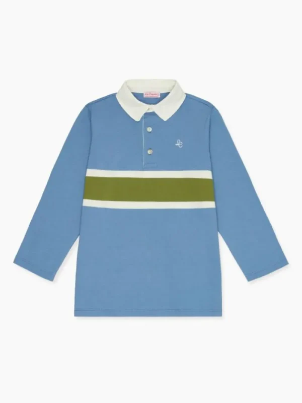La Coqueta Shirts & Tops^Blue Stripe Tijo Long Sleeve Boy Rugby Shirt