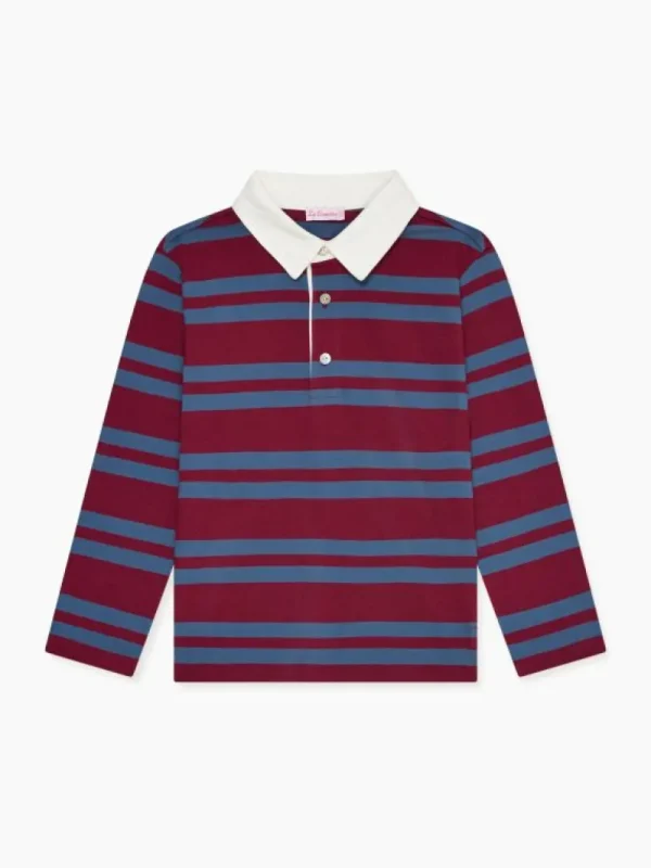 La Coqueta Shirts & Tops^Blue Stripe Tijo Long Sleeve Boy Rugby Shirt
