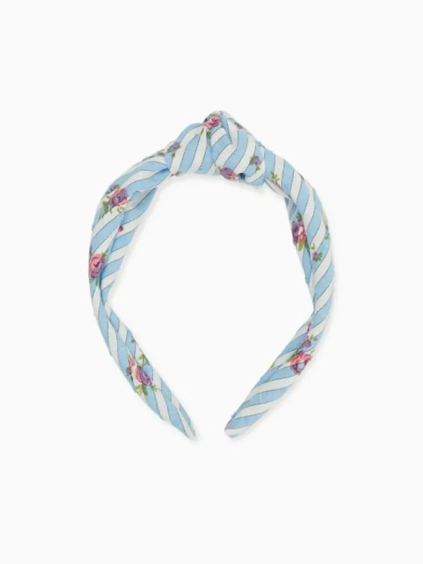 La Coqueta View All | Hair Accessories^Blue Stripe Top Knot Girl Headband