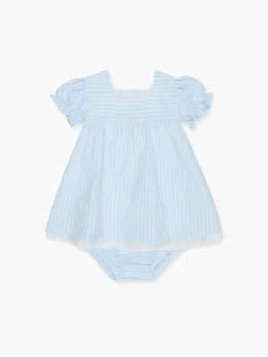 La Coqueta View All | Dresses & Sets^Blue Stripe Zoe Baby Girl Set