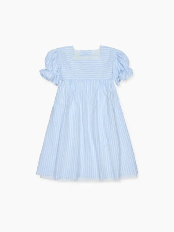 La Coqueta Dresses^Blue Stripe Zoe Girl Empire Dress