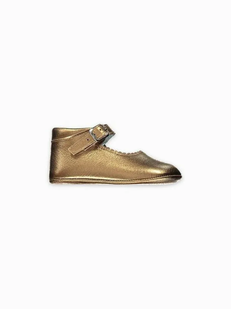 La Coqueta Pre Walker Shoes | Baby & Toddler Shoes/Pre Walker Shoes^Bronze Leather Baby Mary Jane Shoes