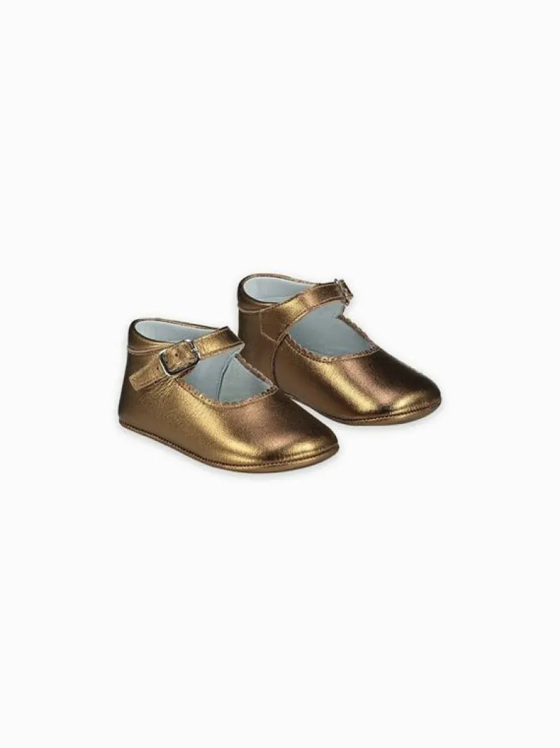 La Coqueta Pre Walker Shoes | Baby & Toddler Shoes/Pre Walker Shoes^Bronze Leather Baby Mary Jane Shoes
