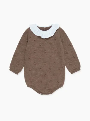 La Coqueta View All | Playsuits, Rompers & Overalls^Brown Bolivia Merino Baby Romper