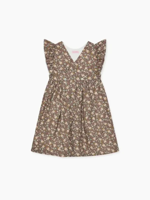 La Coqueta Skirts, Shorts & Culottes^Brown Floral Emma Girl Pinafore Skirt