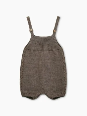 La Coqueta View All | Playsuits, Rompers & Overalls^Brown Melange Zavier Merino Baby Overalls