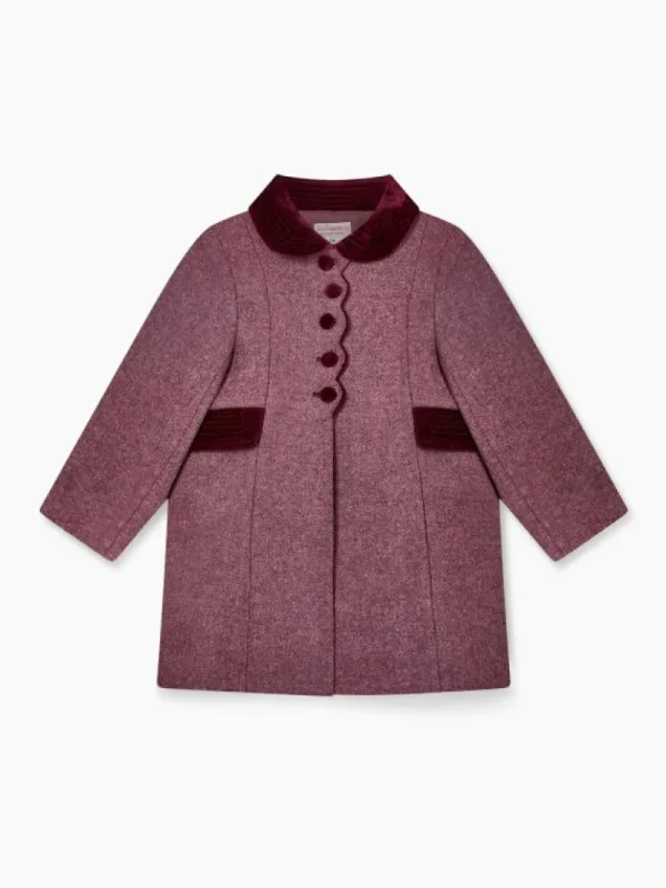 La Coqueta Coats & Jackets^Burgundy Anisa Girl Wool Coat
