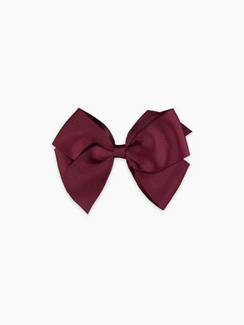 La Coqueta View All | Hair Accessories^Burgundy Big Bow Girl Clip
