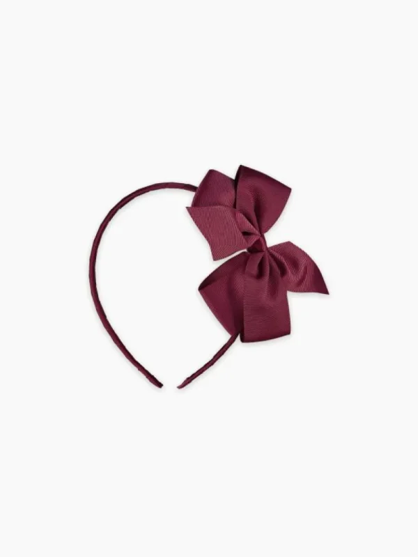 La Coqueta View All | Hair Accessories^Burgundy Big Bow Girl Headband