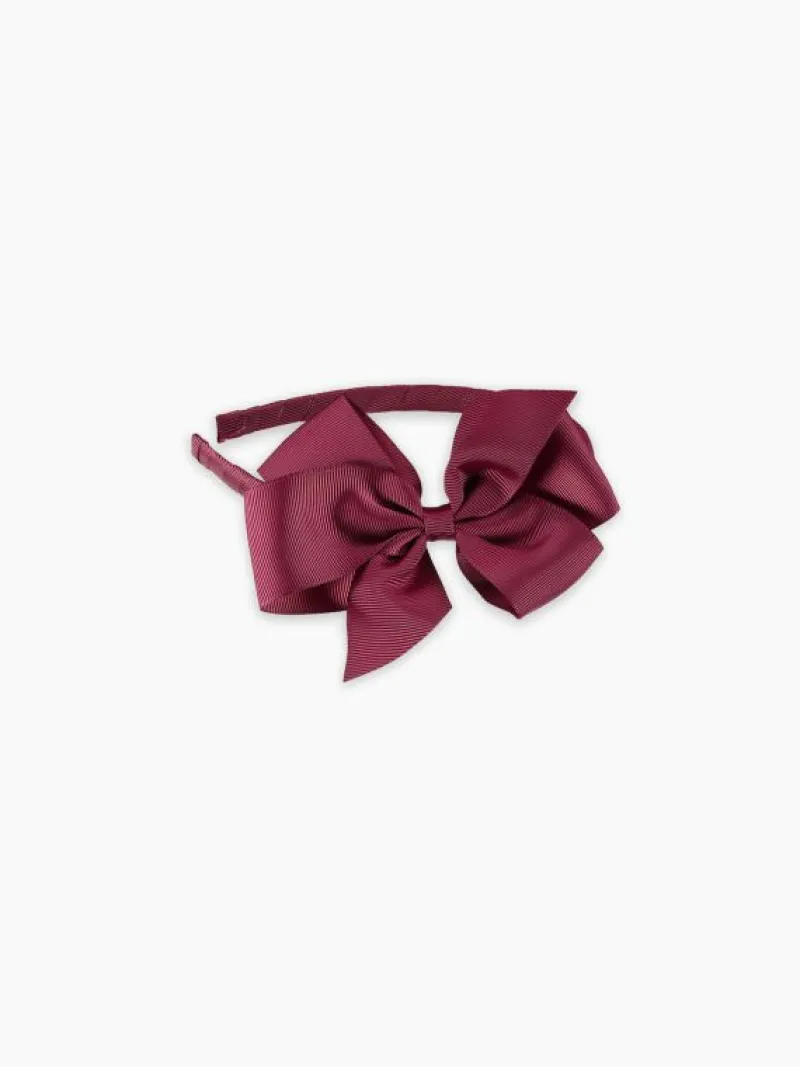 La Coqueta View All | Hair Accessories^Burgundy Big Bow Girl Headband