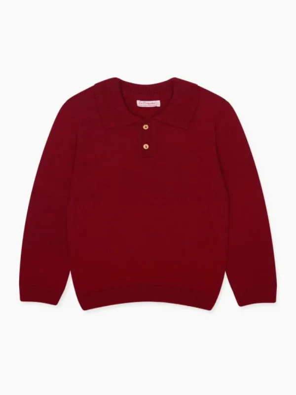 La Coqueta Jumpers & Cardigans^Burgundy Brio Merino Boy Sweater