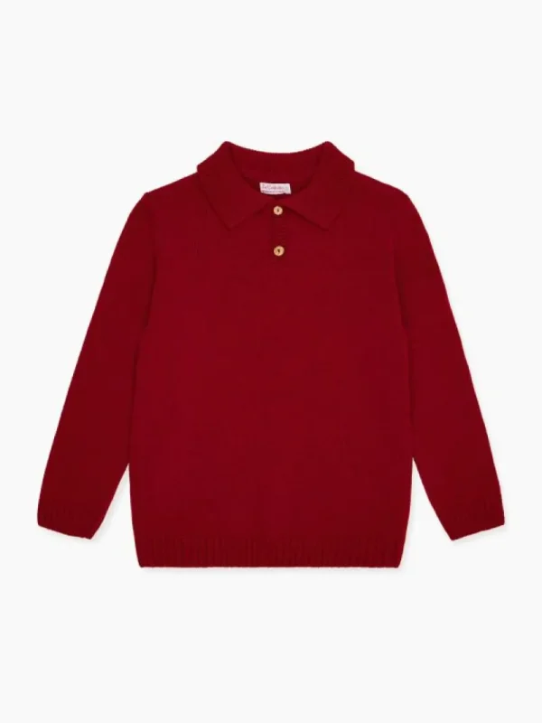 La Coqueta Jumpers & Cardigans^Burgundy Brio Merino Boy Sweater