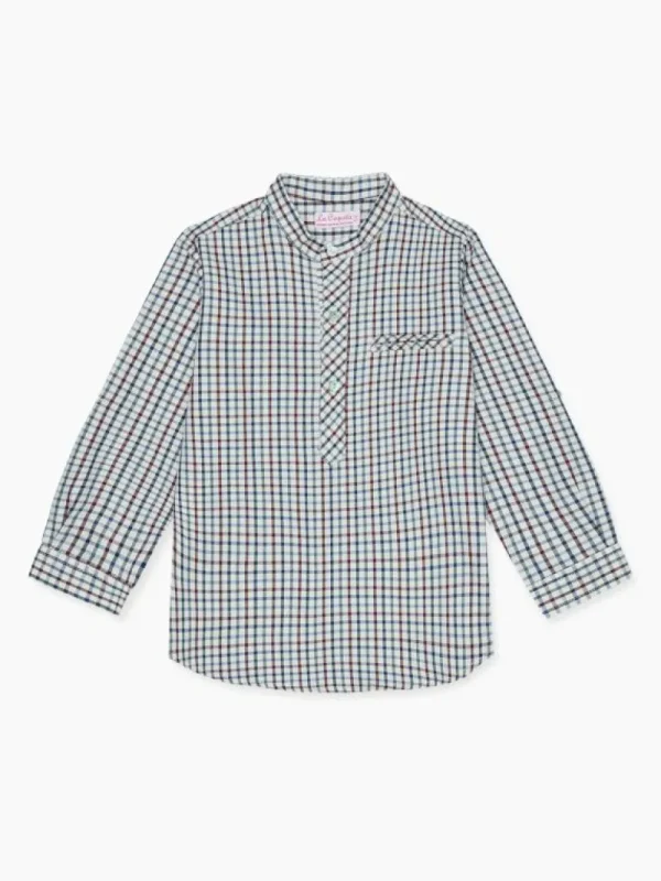 La Coqueta Shirts & Tops^Burgundy Check Mateo Long Sleeve Boy Shirt