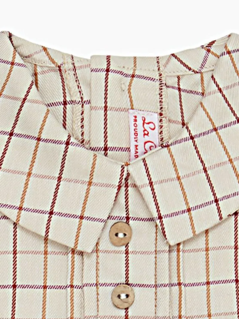 La Coqueta View All | Dresses & Sets^Burgundy Check Sando Baby Boy Set