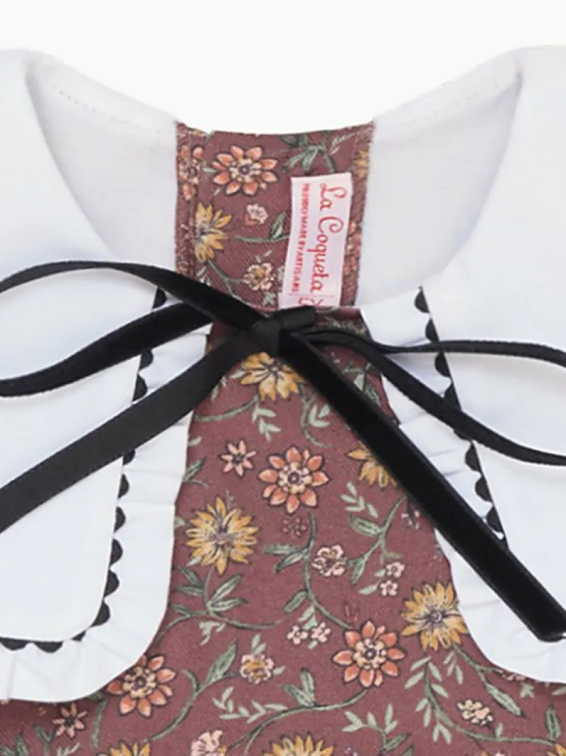 La Coqueta Dresses^Burgundy Floral Laura Girl Drop Waist Dress