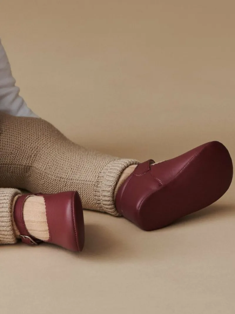 La Coqueta Pre Walker Shoes | Baby & Toddler Shoes/Pre Walker Shoes^Burgundy Leather Baby Mary Jane Shoes