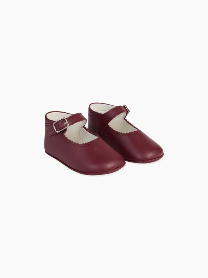 La Coqueta Pre Walker Shoes | Baby & Toddler Shoes/Pre Walker Shoes^Burgundy Leather Baby Mary Jane Shoes