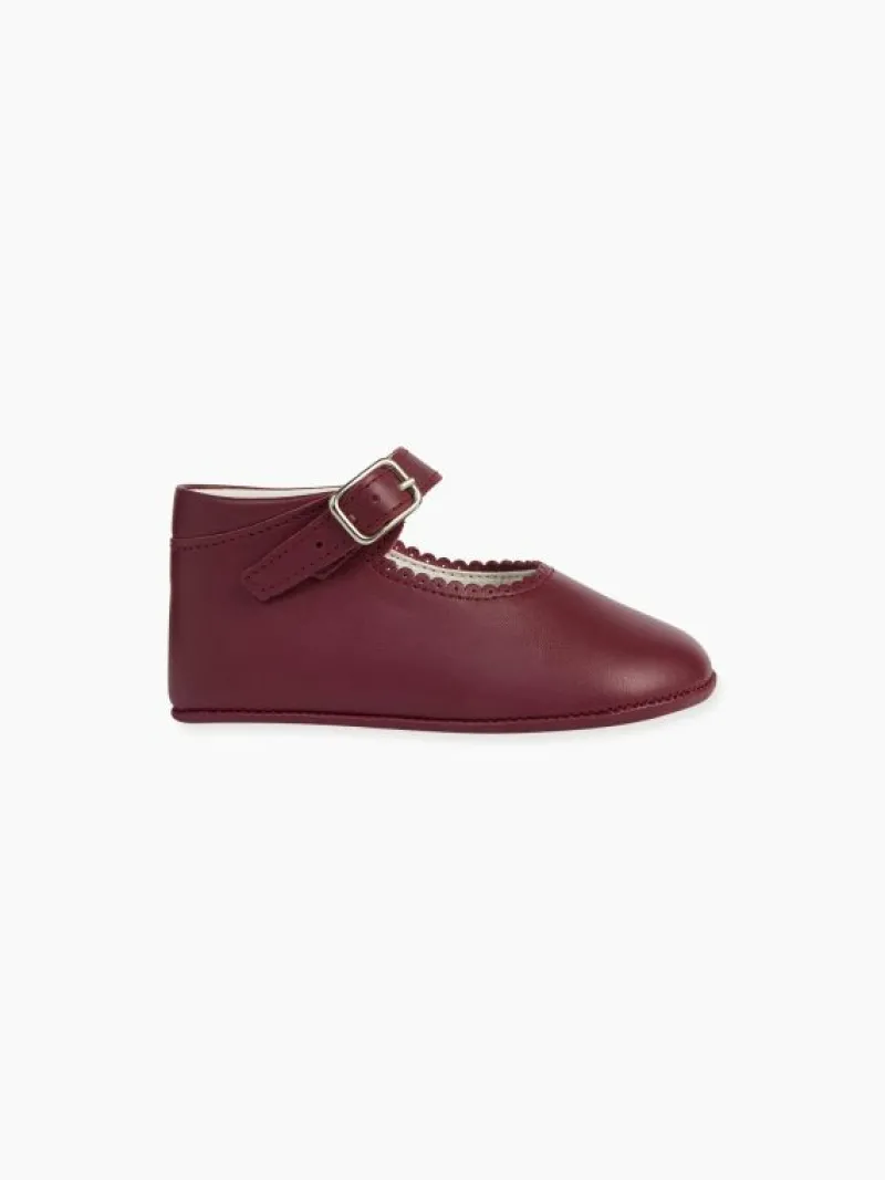 La Coqueta Pre Walker Shoes | Baby & Toddler Shoes/Pre Walker Shoes^Burgundy Leather Baby Mary Jane Shoes