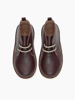 La Coqueta First Walker Shoes | Baby & Toddler Shoes/First Walker Shoes^Burgundy Leather Kids Desert Boots