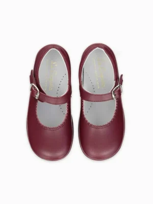 La Coqueta First Walker Shoes | Baby & Toddler Shoes/First Walker Shoes^Burgundy Leather Toddler Mary Jane Shoes