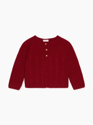 La Coqueta Knitted Clothes & Accessories | Baby Boy^Burgundy Mela Merino Baby Cardigan